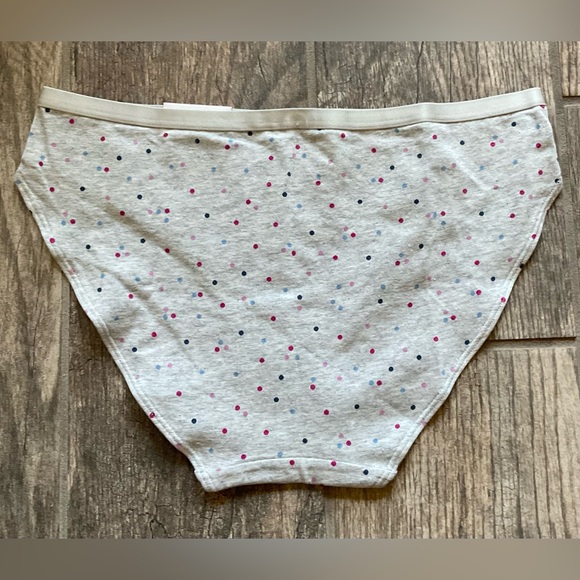 New Saint Eve stretch soft cotton bikini panties size S Lace trim Heather Dot - Picture 2 of 2